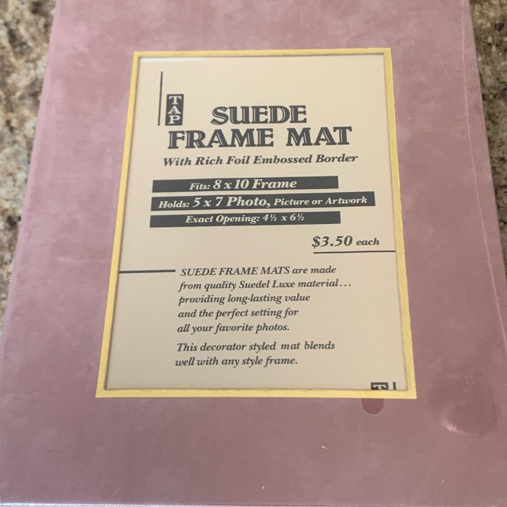 Bundle/20 Suede Frame Mats with Rich Foil Embossed Border